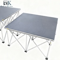 Plataforma de escenario plegable de aluminio ligera, portátil, OEM, para DJ, bodas, eventos móviles, espectáculos y conciertos.
