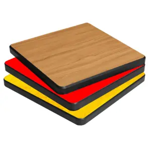 Materiales de mesa, madera laminada compacta de alta presión, tipo Hpl