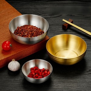 Stainless Steel Bowl SUS304 Gold Silver Home Kitchen Dishwasher Safe <b>Microwave</b> Safe <b>Small</b> Serving Bowl - Product Image 2