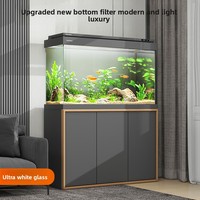 Aquarium d'extérieur grand format en verre ultra-transparent 500L-1500L avec filtre de fond intelligent et éclairage de luxe – Vente en gros usine