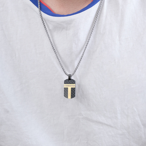 Hip Hop Herren Edelstahl Link Chain Halsketten Rechteckige Form Geometrischer Anhänger mit kubischem Zirkon Fashion Man Schmuck - Product Image 5
