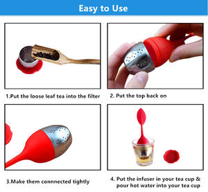 Infuseur à thé mignon et écologique réutilisable, diffuseur de thé à feuilles mobiles avec passoires, gadgets de <span class=keywords><strong>cuisine</strong></span>, <span class=keywords><strong>accessoires</strong></span>, cadeaux de <span class=keywords><strong>cuisine</strong></span> - Product Image 5
