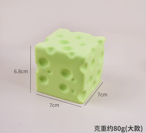 Jouet anti-stress en mousse PU à logo personnalisé, en forme de pain au fromage, à rebond lent, pour soulager l'anxiété, idéal comme cadeau promotionnel - Product Image 5