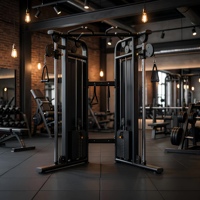 Machine de fitness tout-en-un Gantry, appareil d'entraînement fonctionnel professionnel avec système de poulies doubles et barre de traction multi-positions
