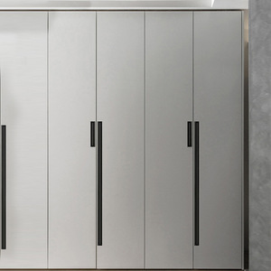 Poignée de porte coulissante noire de luxe moderne avec tiroir dissimulé, armoire de garde-robe invisible encastrée rainurée pour le salon - Product Image 3