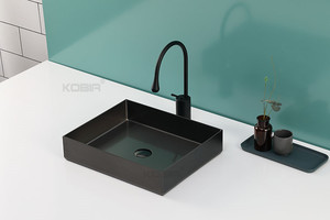 Lavabo de salle de bain rectangulaire à <span class=keywords><strong>poser</strong></span> en acier inoxydable SUS 304, lavabo de salle de bain, robinetterie de lavabo - Product Image 3