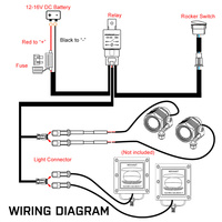 Harnais de câblage avec interrupteur 12V, double sortie 118 pouces, 50W, connecteur DT, pour feux de brouillard LED et feux de travail pour véhicules tout-terrain