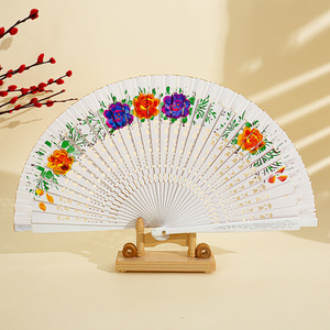 Nicro Nouveauté <span class=keywords><strong>Éventail</strong></span>s à main de style <span class=keywords><strong>espagnol</strong></span> pour la danse <span class=keywords><strong>flamenco</strong></span>, faits à la main, impression florale, artisanat en bois, cadeaux promotionnels - Product Image 5