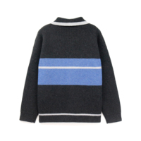 AiNear Vente en gros de logo personnalisé Design Oem & Odm Pull-over en laine à manches longues et col roulé avec fermeture éclair rayée pour hommes