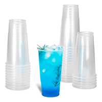 Vaso de Plástico para Café con Tapa, 12 oz, 16 oz, 32 oz, con Tapa Negra, para Refrescos, Vasos Altos para Bebidas con Pajita, para Bebidas Heladas y Cócteles