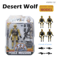 Figurines d'action militaires articulées en plastique durable de 7,3 pouces de hauteur - 3 jouets tactiques assortis pour enfants
