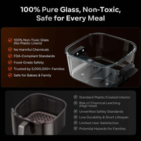 ANBOLIFE OEM Friteuse à air en verre non toxique 5,5 L sans PFAS, repas rapides et faciles, 8 fonctions de cuisson, appareils de cuisine conformes ROHS