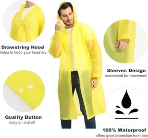 Custom Reusable Colorful Raincoat Impermeável Eva Rain Coat Poncho Print para Adultos Mulheres Homens Crianças Camping Modern opp Bag