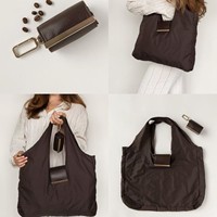 Bolsa de Compras Plegable y Portátil de Gran Capacidad, con Correa para el Hombro y Llavero, Fabricada con Nylon Reciclado, Novedad 2026