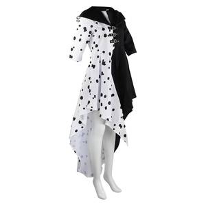 Vestido de Cruella De Vil con Puntos para Halloween, Disfraz de 101 Dálmatas para Cosplay y Actuaciones Escénicas, Venta Caliente Transfronteriza - Product Image 5