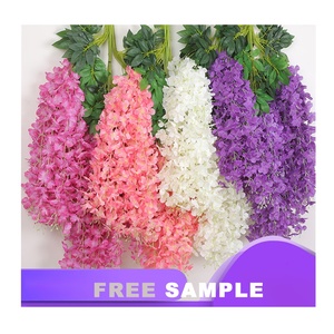 Artificial Silk Wisteria Vine 110cm Ratta Hanging Garland Silk Long Hanging Bush Artificial Flowers