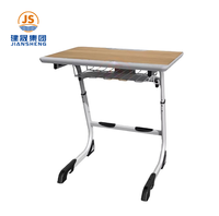 Ensemble de bureau et de chaise d'école en métal moderne avec fonction de réglage en hauteur, utilisation commerciale de haute qualité