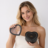 Boîte à bijoux élégante en carton écologique faite à la main en forme de cœur avec impression personnalisée, emballage cadeau et artisanal en gros