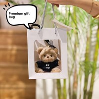 Porte-clés pendentif en peluche ours en peluche, mascotte d'entreprise, jouet cadeau avec logo imprimé, rembourrage en coton PP, unisexe, à partir de 14 ans