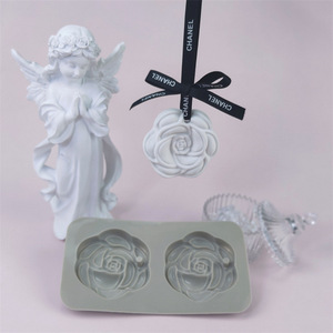 Moldes de Silicona para Velas con Forma de Camelia de 2 Cavidades, Moldes de Yeso para Aromaterapia, Herramientas para Pasteles, Calidad Premium - Product Image 4