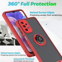 Coque Mate Style Ins pour iPhone 17 16 15 Pro Max 14 Plus 13 Pro 12 11 avec Anneau Rotatif à 360 Degrés et Support Antichoc