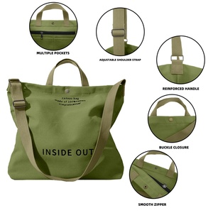Bolsas de Tela de Algodón Reutilizables, Ecológicas y Duraderas, Personalizadas con Cierre de Cremallera, Logotipo Impreso Personalizado, Libres de BPA, con Certificación CE - Product Image 3
