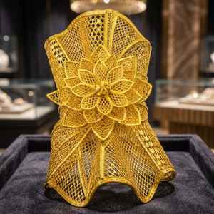 Wholesale 14K18K24K Gold Plated Wide Kada Intricate Floral Openwork Fashion Kada Bracelet Dubai Style Arabic <b>Bridal</b> Jewelry Kada - Product Image 4
