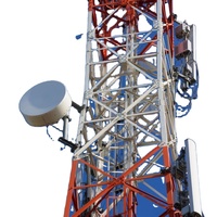 Pylône en treillis d'acier angulaire à 4 pieds de 50 m de hauteur, technologie professionnelle pour la connectivité des réseaux GSM et ruraux