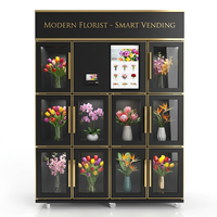 Distributeur Automatique de Fleurs Transparent de Luxe avec Système de Paiement Intégré pour Boutiques de Cadeaux Haut de Gamme