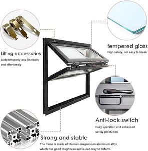 Fenêtre coulissante double pliable en alliage d'aluminium avec verre de sécurité trempé vertical pour <span class=keywords><strong>cuisine</strong></span> <span class=keywords><strong>et</strong></span> extérieur - Product Image 3