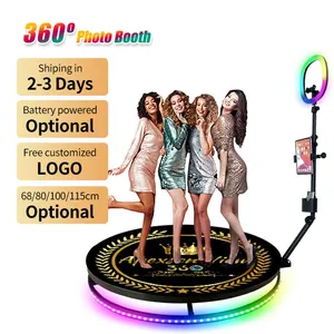 Miễn phí logo 360 video gian hàng Nhà cung cấp Nhà sản xuất videobooth 360 máy ảnh photobooth 369 360 ảnh gian hàng kiosk đổ 4 personnes