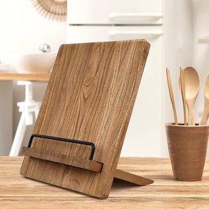 Étagère de lecture en bois, couleur bois naturel, présentoir vertical de bureau pour le rangement de magazines et de livres de recettes - Product Image 2