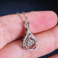 Collier de luxe pour femme XMZ154, en argent sterling 925, avec pendentif diamant moissanite 1 carat, collier dansant, cadeaux d'anniversaire