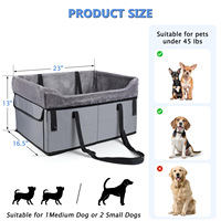 Siège rehausseur de voiture pliable pour chien et chat, fermeture éclair, ceinture de sécurité réglable, transporteur de voyage pour animaux de compagnie, siège rehausseur de voiture pour petits chiens