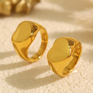 Heart Shape <b>Ring</b> <b>Titanium</b> Steel Gold Plated For Women Fashion Jewelry Gift - Product Image 2
