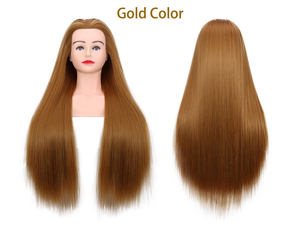 미용실 및 뷰티 스쿨 도구에서 미용사 연습을위한 야키 스트레이트 합성 섬유 트레이닝 헤드 하프 숄더 마네킹 - Product Image 4