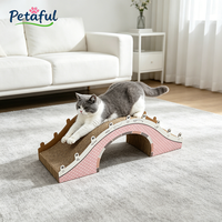 Produit phare : L'arche pour chat Petaful, moderne, en forme de pont, durable, écologique, en carton ondulé recyclé, à 4 niveaux