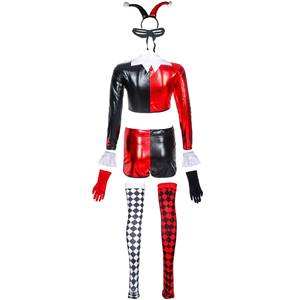 Costume de Clown Noir et Rouge à Carreaux pour Femme - Idéal pour Halloween, Carnaval et Fêtes - Nouveauté Promotionnelle - Product Image 3