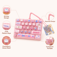 Mini clavier anti-stress à 26 touches, porte-clés mignon de dessin animé, breloque de sac pour cadeaux et loisirs créatifs