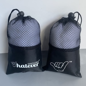 Biểu Tượng Tùy Chỉnh Màu Đen Và Trắng Nylon Lưới <span class=keywords><strong>Net</strong></span> Dây Kéo Khăn Bao Bì Túi Nhỏ Xách Tay Cho Quà Tặng - Product Image 2