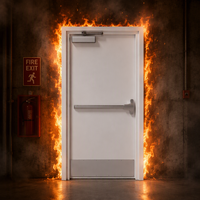 Porte coupe-feu moderne en acier à ouverture latérale, résistance au feu 2 heures, surface finie, chambre, cuisine, salon, supermarché, hôtel, villa
