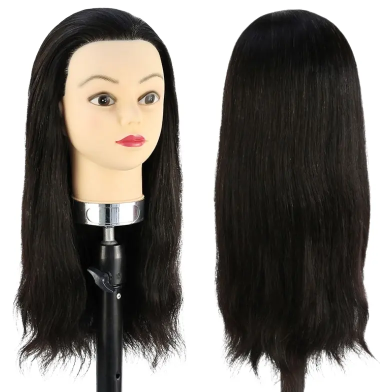 Modello personalizzato professione esame capelli manichino testa umana capelli per parrucchiera manichino testa formazione