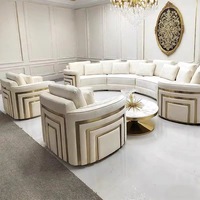 Canapé en cuir haut de gamme en forme d'arc pour villa, canapé sectionnel de luxe pour hall d'hôtel 1, 3, 5, 7 places, ensemble de canapés incurvés de style italien pour la maison