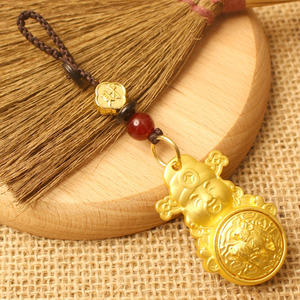 Sidaoyuan's New Brass God Of Wealth, gana diariamente una fortuna, 12 signos del zodiaco, llavero, colgante y regalo disponibles - Product Image 5