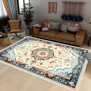 Alfombra persa moderna suave de lujo para decoración del hogar personalizada al por mayor, alfombra impresa en 3D con diseño persa vintage