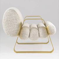 Fauteuil modulaire de luxe italien rétro moderne pour salon, salle à manger, meubles de maison, pieds en métal, rembourrage en éponge douce