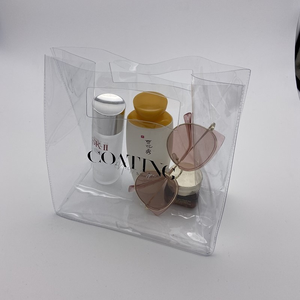 Bolsa de cosméticos con cremallera de plástico PVC, transparente, reciclable, con mango, promoción de lavado - Product Image 6