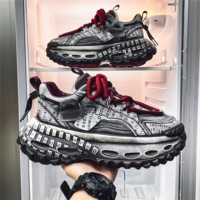 Chaussures de sport décontractées tendance pour hommes, nouvelle collection, semelle épaisse, rehaussantes, antidérapantes, légères, style papa, rétro, color-block