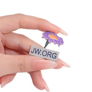 Broche de Flores JW ORG, Pin de Esmalte, Impresión Tipográfica en Metal, Creativo, Morado, Romántico, Floral, Regalos para Mujeres, Insignia para Mochila o Solapa - Product Image 1