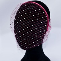 Voilette Cage à Oiseaux de Mariée avec Strass et Bandeau